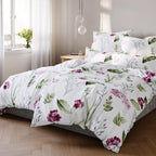 Bettwäsche "Blumen" - Beere / 135x200 + 40x80 cm Pure Label