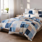 Bettwäsche "Karo" - Blau / 135x200 + 40x80 cm Pure Label