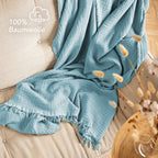 Musselin Tagesdecke - Weiß / 130x170cm Pure Label