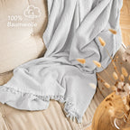 Musselin Tagesdecke - Weiß / 130x170cm Pure Label