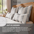 Musselin Bettwäsche  - Anthrazit  - Gestreift  135x200 40x80 cm