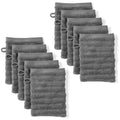 Waschlappen "Waves" - Anthrazit / 4x 16x21cm Pure Label