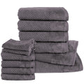 Handtuch Sets "Popcorn" - Anthrazit / 2x16x21 + 4x30x50 + 4x50x100 + 2x70x140 cm Pure Label