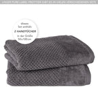 Handtücher "Popcorn" - Anthrazit / 2x 50x100cm Pure Label