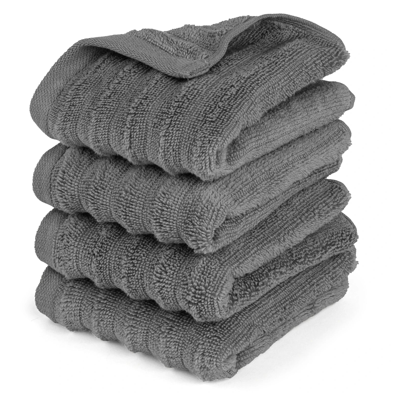 Gästehandtuch "Waves" - Anthrazit / 4x 30x50cm Pure Label