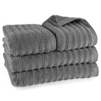 Handtuch Sets "Waves" - Anthrazit / 4x30x50 + 4x50x100 + 2x70x140 cm Pure Label