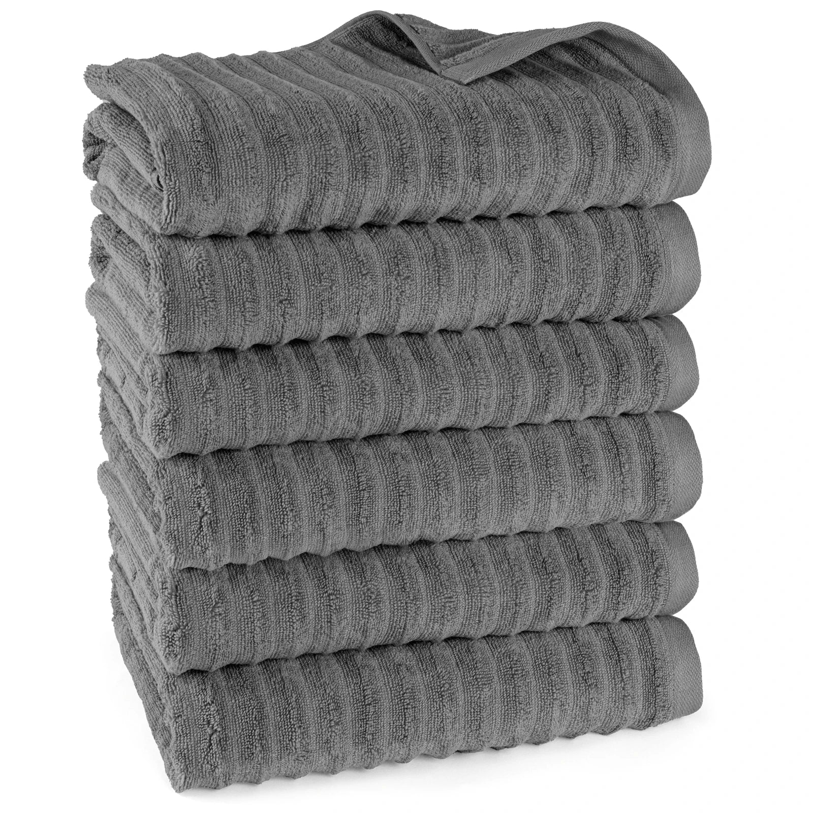 Duschtuch "Waves" - Anthrazit / 6x 70x140cm Pure Label