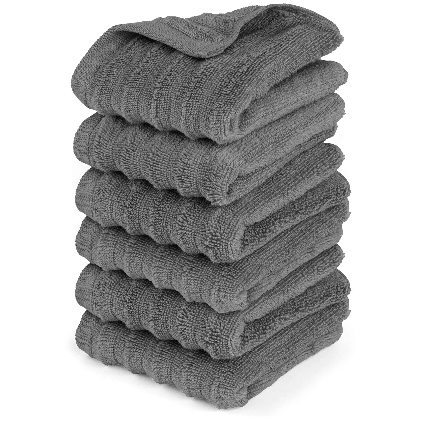 Gästehandtuch "Waves" - Anthrazit / 6x 30x50cm Pure Label