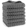 Handtuch "Waves" - Anthrazit / 6x 50x100cm Pure Label