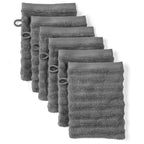 Waschlappen "Waves" - Anthrazit / 6x 16x21cm Pure Label