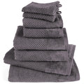 Handtuch Sets "Popcorn" - Anthrazit / 2x16x21 + 2x30x50 + 2x50x100 + 2x70x140 cm Pure Label