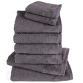 Handtuch Sets "Popcorn" - Anthrazit / 2x30x50 + 4x50x100 + 2x70x140 cm Pure Label