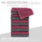 Handtuch Set "Popcorn" - Sableigrün / Stein / 2tlg. 2x70x140 cm Pure Label