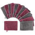 Handtuch Set "Popcorn" - Anthrazit / Beere / 12tlg. 12x16x21cm Pure Label