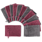 Handtuch Set "Popcorn" - Anthrazit / Beere / 12tlg. 12x16x21cm Pure Label