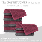 Handtuch Set "Popcorn" - Sableigrün / Stein / 2tlg. 2x70x140 cm Pure Label