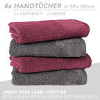 Handtuch Set "Popcorn" - Sableigrün / Stein / 2tlg. 2x70x140 cm Pure Label