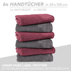 Handtuch Set "Popcorn" - Sableigrün / Stein / 2tlg. 2x70x140 cm Pure Label