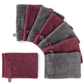 Handtuch Set "Popcorn" - Anthrazit / Beere / 8tlg. 8x16x21 cm Pure Label