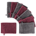 Handtuch Set "Popcorn" - Anthrazit / Beere / 8tlg. 8x16x21 cm Pure Label