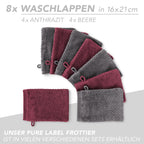 Handtuch Set "Popcorn" - Sableigrün / Stein / 2tlg. 2x70x140 cm Pure Label