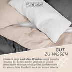 Musselin Bettwäsche Sets - Anthrazit - 2x155x220 + 2x80x80 cm