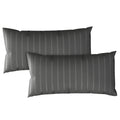 Kissenbezug Mako Satin mit Streifen - Anthrazit - 2x40x80