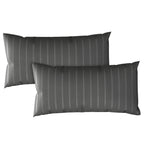 Kissenbezug Mako Satin mit Streifen - Anthrazit - 2x40x80
