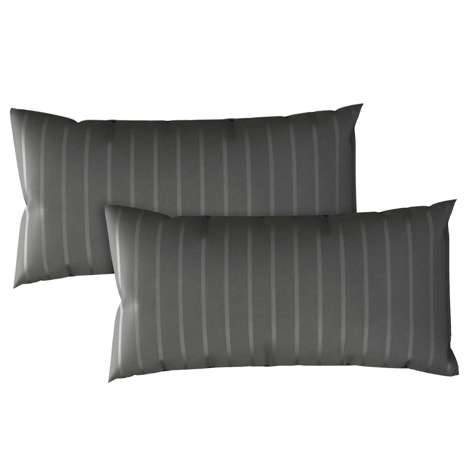 Kissenbezug Mako Satin mit Streifen - Anthrazit - 2x40x80