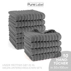 Handtuch "Waves" - Anthrazit / 4x 50x100cm Pure Label