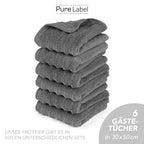 Gästehandtuch "Waves" - Anthrazit / 10x 30x50cm Pure Label