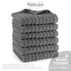 Handtuch "Waves" - Anthrazit / 4x 50x100cm Pure Label