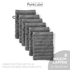 Waschlappen "Waves" - Anthrazit / 4x 16x21cm Pure Label