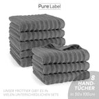 Handtuch "Waves" - Anthrazit / 4x 50x100cm Pure Label