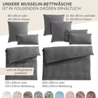 Musselin Bettwäsche Sets - Anthrazit - 2x155x220 + 2x80x80 cm