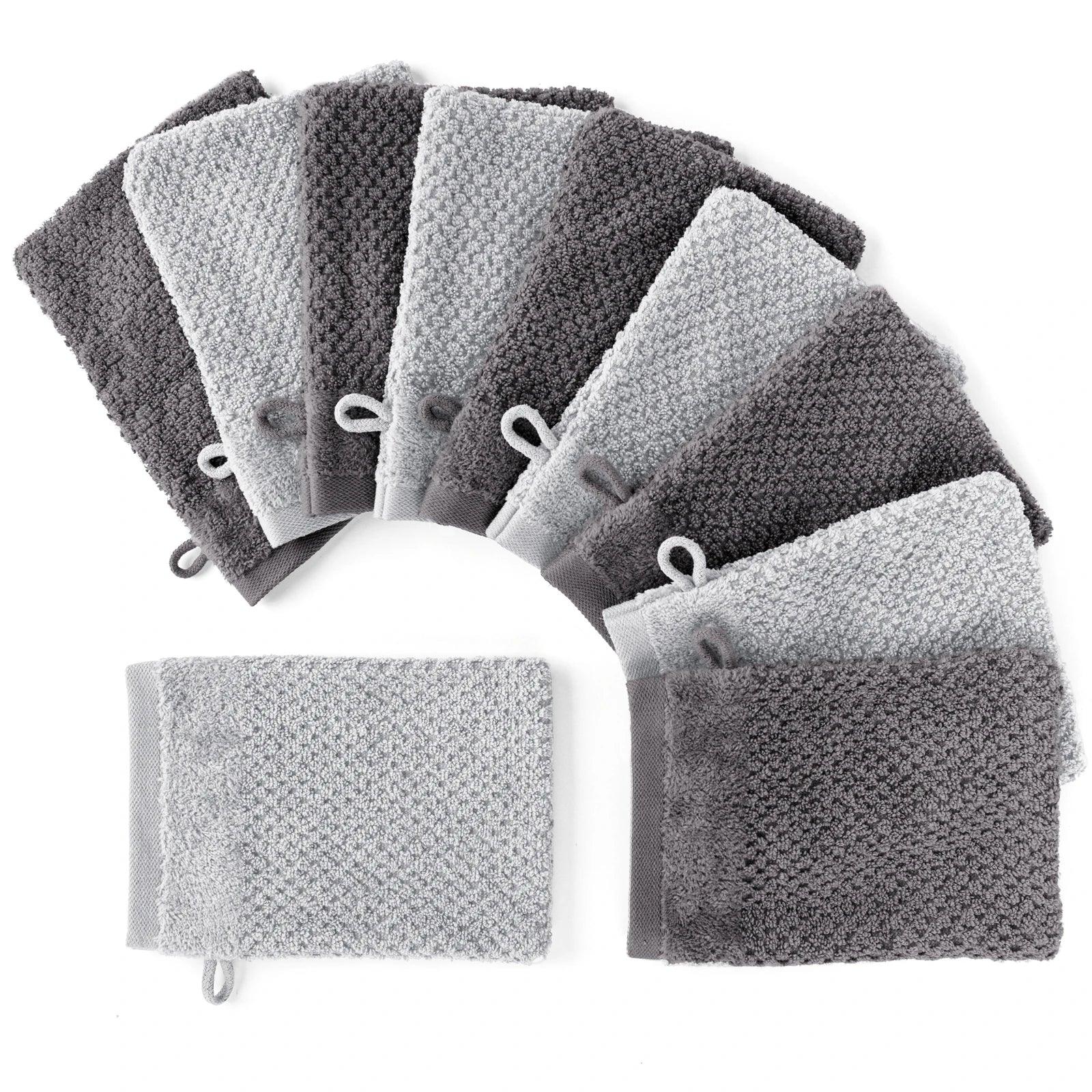 Handtuch Set "Popcorn" - Sableigrün / Stein / 2tlg. 2x70x140 cm Pure Label