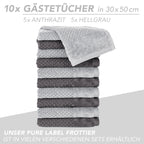 Handtuch Set "Popcorn" - Sableigrün / Stein / 2tlg. 2x70x140 cm Pure Label