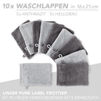 Handtuch Set "Popcorn" - Sableigrün / Stein / 2tlg. 2x70x140 cm Pure Label