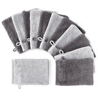 Handtuch Set "Popcorn" - Anthrazit / Hellgrau / 12tlg. 12x16x21cm Pure Label