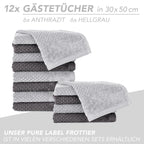 Handtuch Set "Popcorn" - Sableigrün / Stein / 2tlg. 2x70x140 cm Pure Label