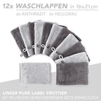 Handtuch Set "Popcorn" - Sableigrün / Stein / 2tlg. 2x70x140 cm Pure Label