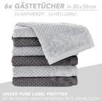 Handtuch Set "Popcorn" - Sableigrün / Stein / 2tlg. 2x70x140 cm Pure Label