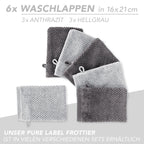 Handtuch Set "Popcorn" - Sableigrün / Stein / 2tlg. 2x70x140 cm Pure Label