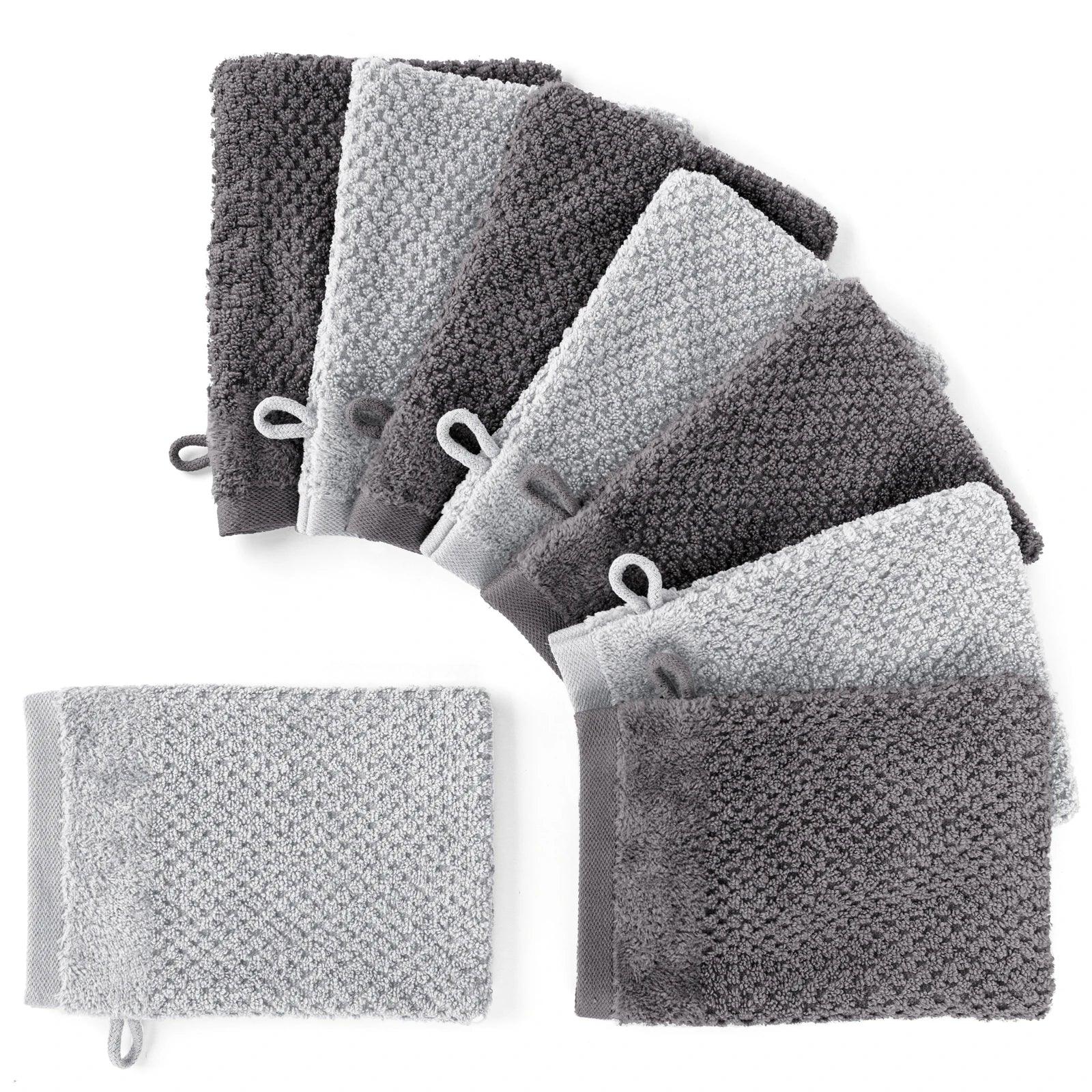 Handtuch Set "Popcorn" - Anthrazit / Hellgrau / 8tlg. 8x16x21 cm Pure Label