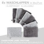 Handtuch Set "Popcorn" - Sableigrün / Stein / 2tlg. 2x70x140 cm Pure Label