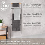 Handtuch Set "Popcorn" - Sableigrün / Stein / 2tlg. 2x70x140 cm Pure Label