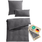 Musselin Bettwäsche Einzelbettwäsche - Anthrazit - 155x220 + 80x80 + 40x80 cm