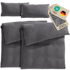 Musselin Bettwäsche Sets - Anthrazit - 2x155x220 + 2x40x80 cm