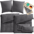 Musselin Bettwäsche Sets - Anthrazit - 2x155x220 + 2x80x80 + 2x40x80 cm