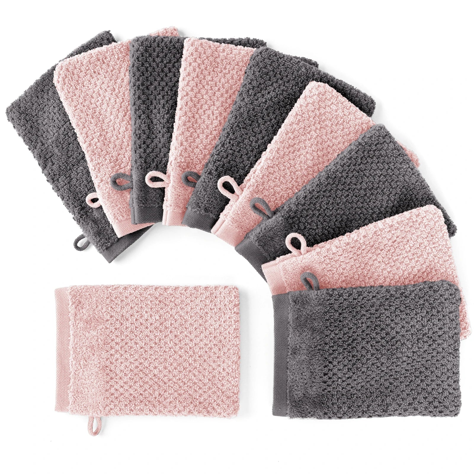 Handtuch Set "Popcorn" - Sableigrün / Stein / 2tlg. 2x70x140 cm Pure Label